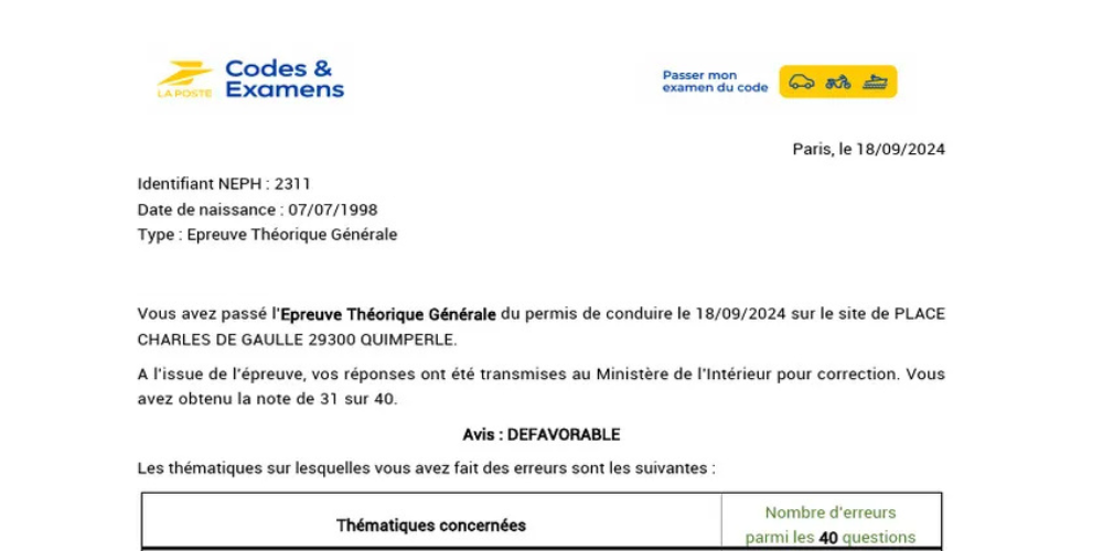 Documents à fournir pour inscription permis